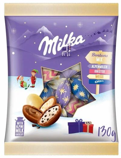 Milka chocolates wholesale - Mix Bonbons Xmas 130gr